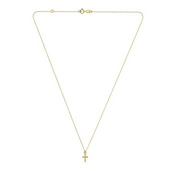 Karat Rush 14k Gold Mini Cross Pendant Necklace