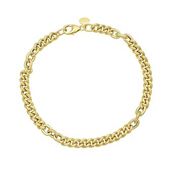 Karat Rush 14k Gold Curb & Paperclip Link Bracelet