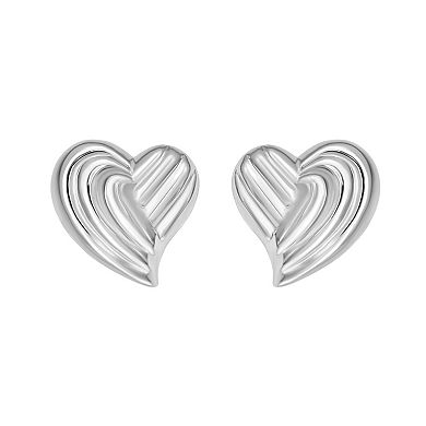 Karat Rush Sterling Silver Heart Shape Stud Earrings