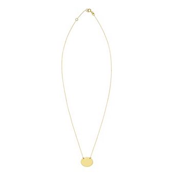 Karat Rush 14k Gold Mirror Oval Pendant Necklace
