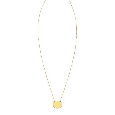 Karat Rush 14k Gold Mirror Oval Pendant Necklace