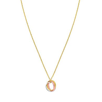 Karat Rush 14k Gold Tri Tone Trinity Element Pendant Necklace