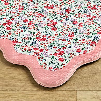 Draper James Field Flowers Scallop Edge Comfort Kitchen Mat