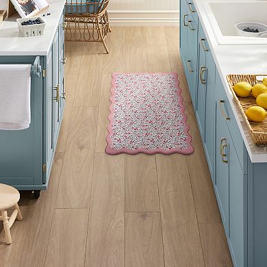Draper James Field Flowers Scallop Edge Comfort Kitchen Mat