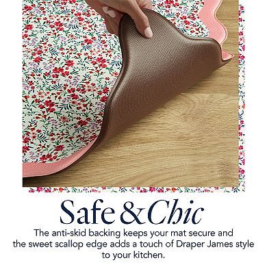 Draper James Field Flowers Scallop Edge Comfort Kitchen Mat
