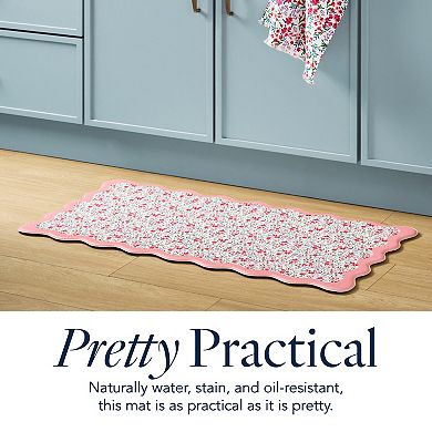 Draper James Field Flowers Scallop Edge Comfort Kitchen Mat