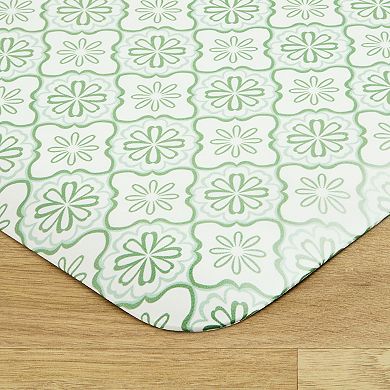 Draper James Allover Geo Floral Bistro Bevel Edge Kitchen Mat