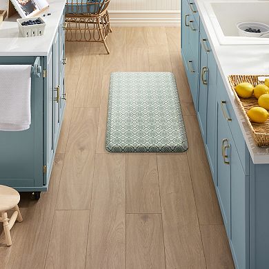 Draper James Allover Geo Floral Bistro Bevel Edge Kitchen Mat