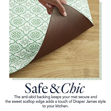 Draper James Allover Geo Floral Bistro Bevel Edge Kitchen Mat