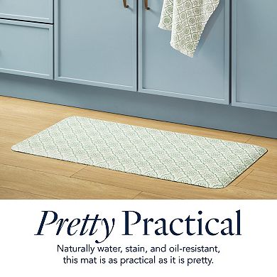 Draper James Allover Geo Floral Bistro Bevel Edge Kitchen Mat