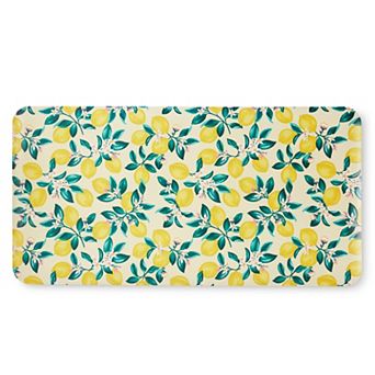Draper James Fruit Lemon Blossom Bevel Edge Comfort Kitchen Mat