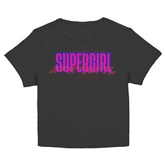 Juniors' DC Comics Supergirl Neon Logo Graphic Baby Tee