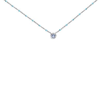Haus of Brilliance Sterling Silver Gemstone Bead Chain Necklace