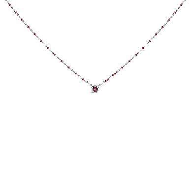 Haus of Brilliance Sterling Silver Gemstone Bead Chain Necklace