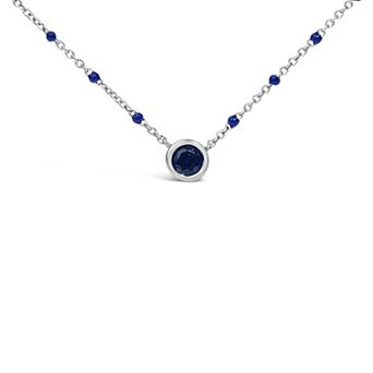 Haus of Brilliance Sterling Silver Gemstone Bead Chain Necklace