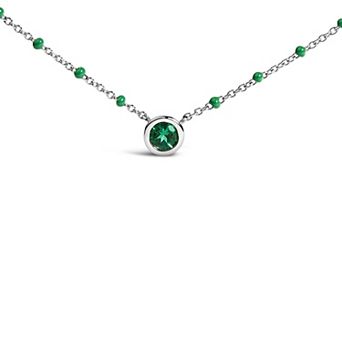 Haus of Brilliance Sterling Silver Gemstone Bead Chain Necklace