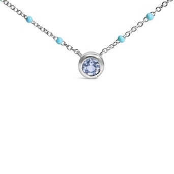 Haus of Brilliance Sterling Silver Gemstone Bead Chain Necklace