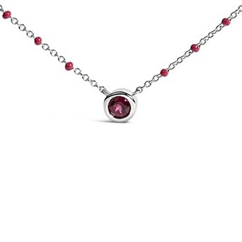 Haus of Brilliance Sterling Silver Gemstone Bead Chain Necklace