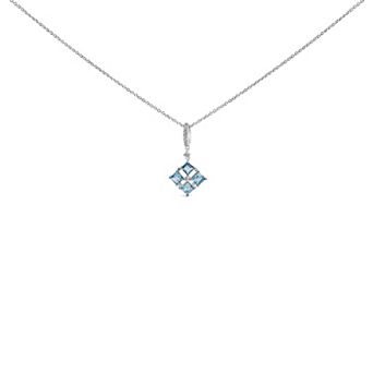Haus of Brilliance Sterling Silver Blue Topaz & White Sapphire Pendant Necklace