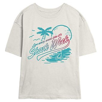 Juniors' Live Like Every Week It's Shark Week Skimmer Graphic Tee