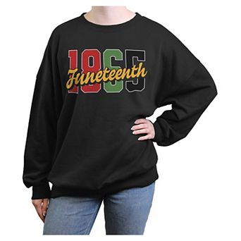 Juniors' Juneteenth 1865 Oversized Graphic Pullover