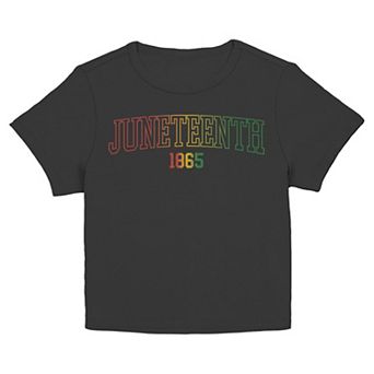 Juniors' Juneteenth Gradient Text Graphic Baby Tee