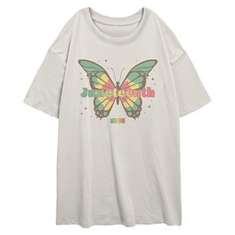 Juniors' Juneteenth Butterfly Oversized Graphic Tee