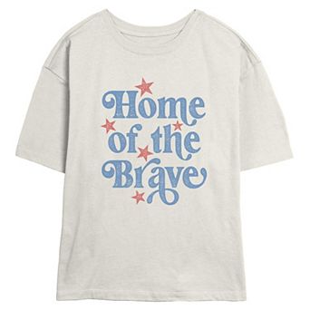Juniors' Home of The Brave Skimmer Graphic Tee