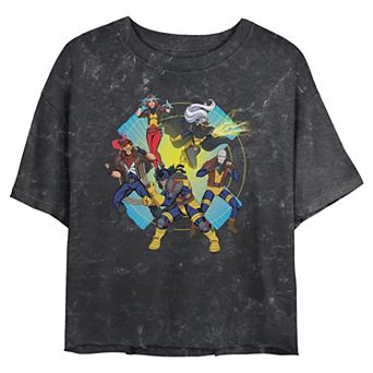 Juniors' Marvel X-Men '97 Heroes Cropped Graphic Tee