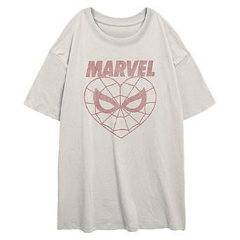 Juniors' Marvel Spider-Man Heart Oversized Graphic Tee