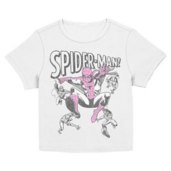 Juniors' Marvel Spider-Man Vintage Drawings Graphic Baby Tee