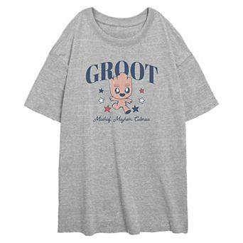 Juniors' Marvel Guardians of the Galaxy Groot Mischief, Mayhem, Cuteness Oversized Graphic Tee