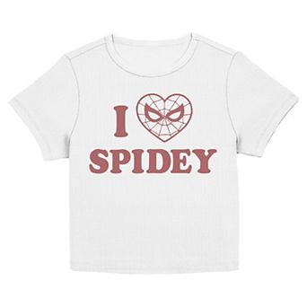 Juniors' Marvel Spider-Man I Love Spidey Graphic Baby Tee