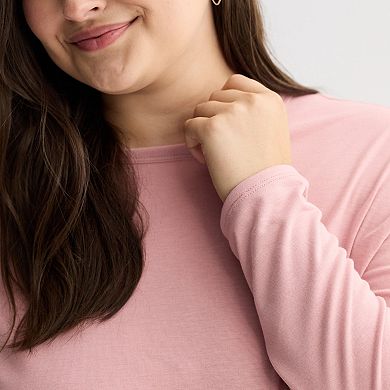 Juniors' Plus Size SO® Long Sleeve Crew Tee