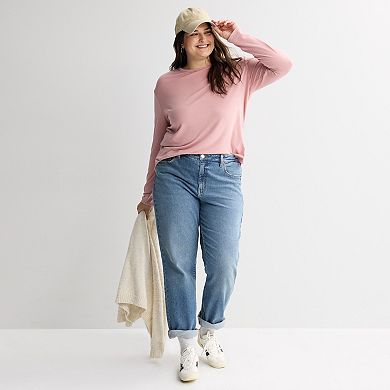 Juniors' Plus Size SO® Long Sleeve Crew Tee
