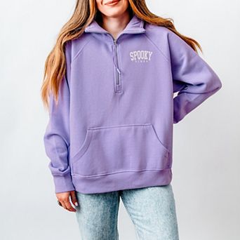 Embroidered Spooky Vibes Quarter Zip Fleece