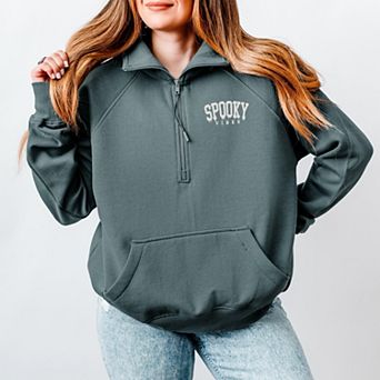 Embroidered Spooky Vibes Quarter Zip Fleece