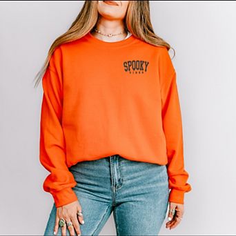 Embroidered Spooky Vibes Black Thread Sweatshirt
