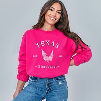 Embroidered Texas Bluebonnet Sweatshirt
