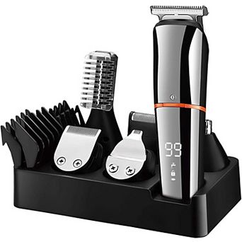 6-in-1 Ultimate Grooming Hair Trimmer Set Professional Styling Kit in Gray