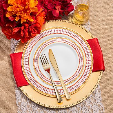 Fancy Round Disposable Tableware for Weddings & Events - 30 Guest Service