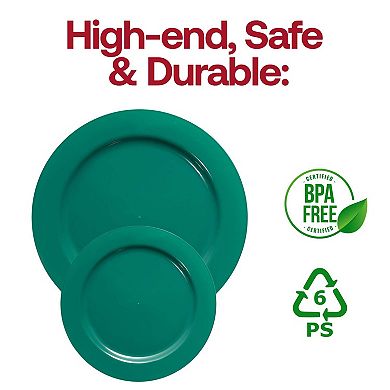 7.5" Green Holiday Plastic Salad Plates - 240 pcs