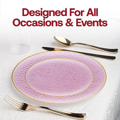 Fancy Round Disposable Tableware for Weddings & Events - 30 Guest Service