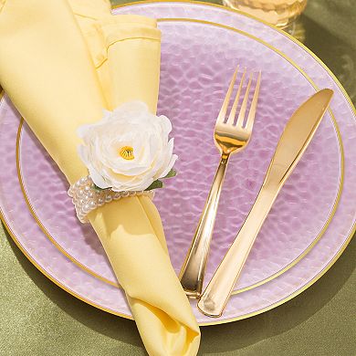 Fancy Round Disposable Tableware for Weddings & Events - 30 Guest Service