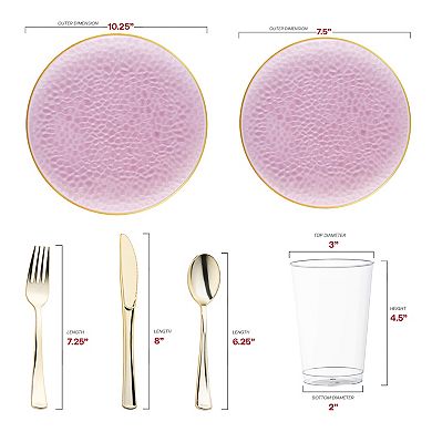 Fancy Round Disposable Tableware for Weddings & Events - 30 Guest Service
