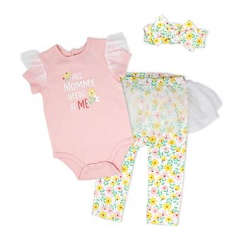 Baby Girls 3 pc All Mommy Needs is Me Tulle Leggings Set