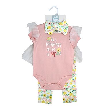 Baby Girls 3 Piece All Mommy Needs is Me Tulle Leggings Set