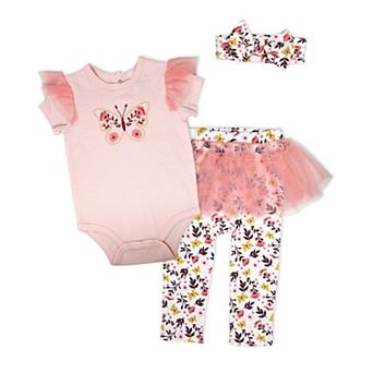 Baby Girls 3 pc Butterfly Tulle Leggings Set