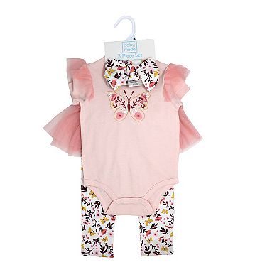 Baby Girls 3 Piece Butterfly Tulle Leggings Set