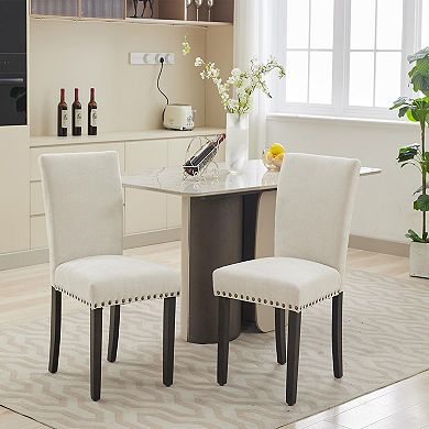Dining Chairs Set of 2,Fabric Upholstered Parson Dining Chairs with Padded,Modern Kitchen Chairs
